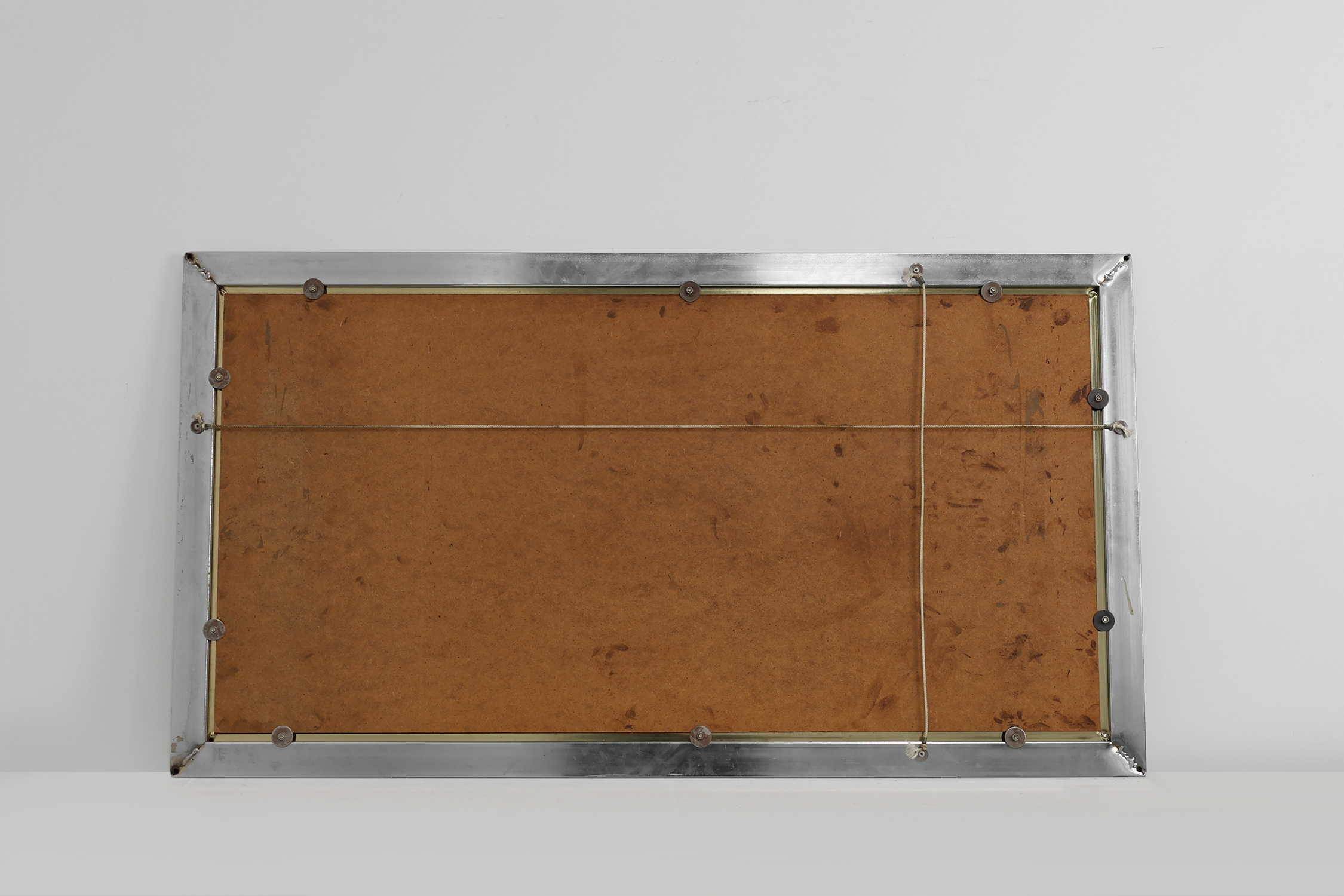 Large Mid-Century Belgo Chrome Mirror in Metal and Fumé Glass, Belgium 1980sthumbnail